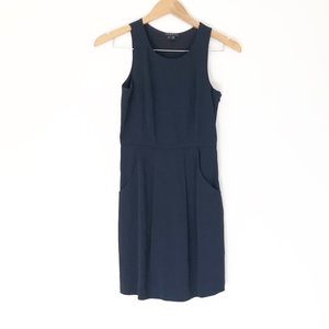 Theory navy blue fit and flare sleeveless dress 0